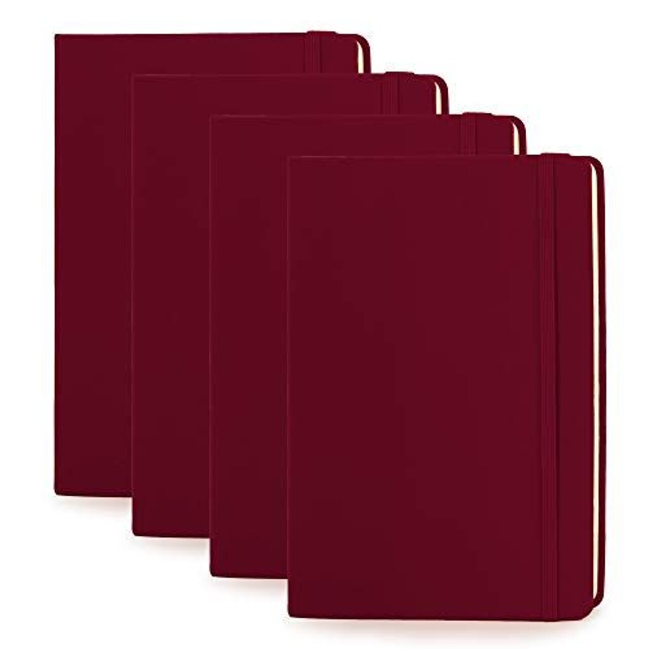 Simply Genius (4 Pack) A5 Hardcover Bullet Notebooks Dotted Grid Notebook / Journal, Leatherette Dotted Bullet Grid Journal, 192pg Dot Notebook, 5.7 x 8.4 Inches, Black